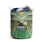 Cook Islands Rugby League Laundry Basket Avaiki Tatau Tribal Motifs Black Color - Aussie Hoodie
