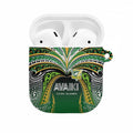 Cook Islands Rugby League AirPods Case Avaiki Tatau Tribal Motifs Black Color - Aussie Hoodie