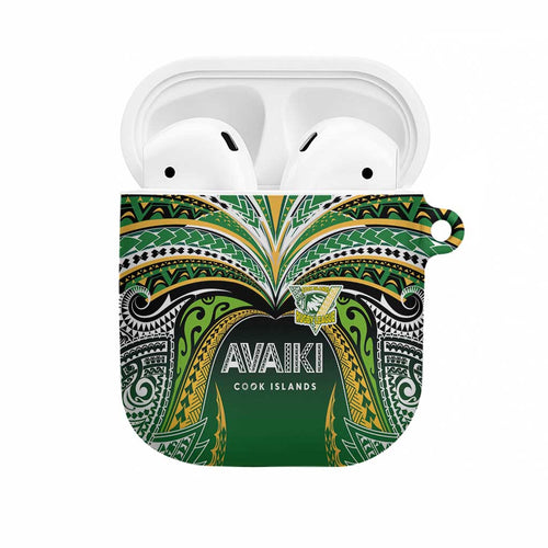 Cook Islands Rugby League AirPods Case Avaiki Tatau Tribal Motifs Black Color - Aussie Hoodie