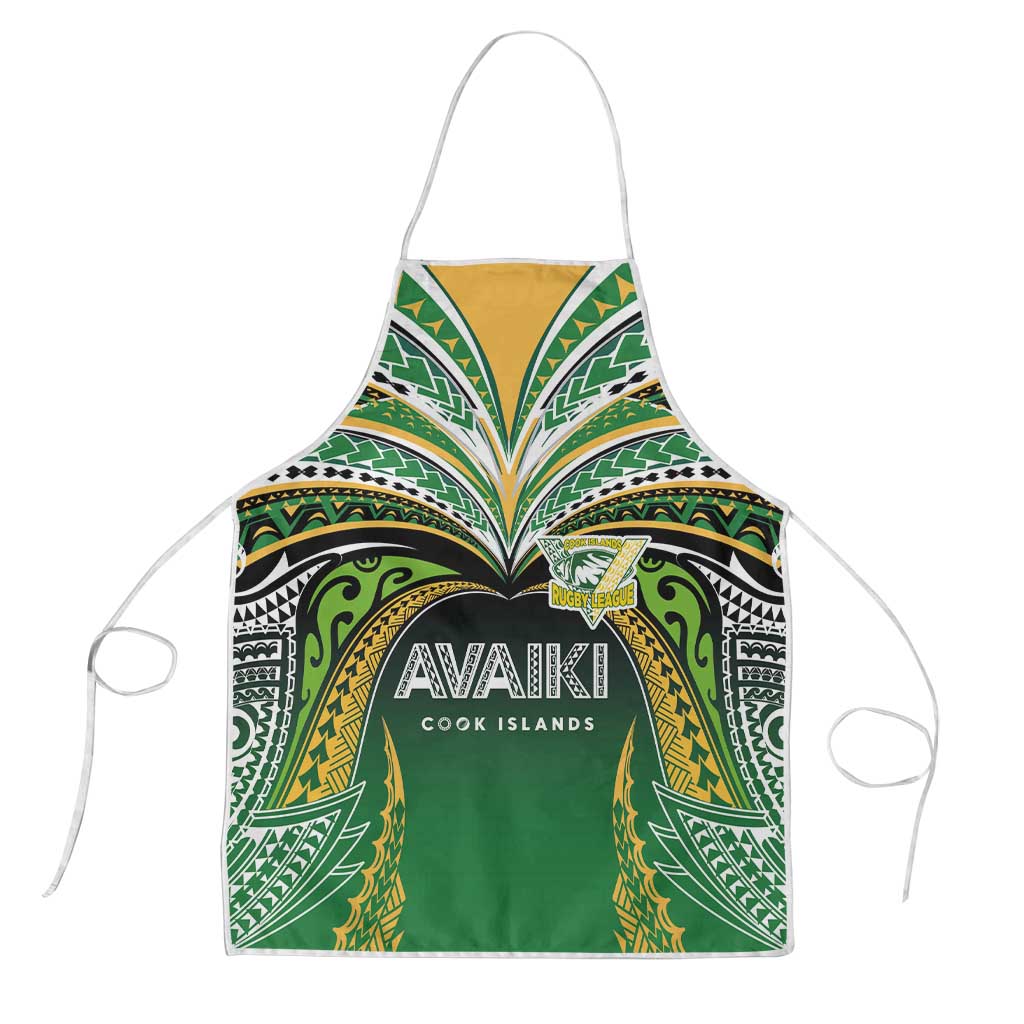 Cook Islands Rugby League Apron Avaiki Tatau Tribal Motifs Black Color - Aussie Hoodie