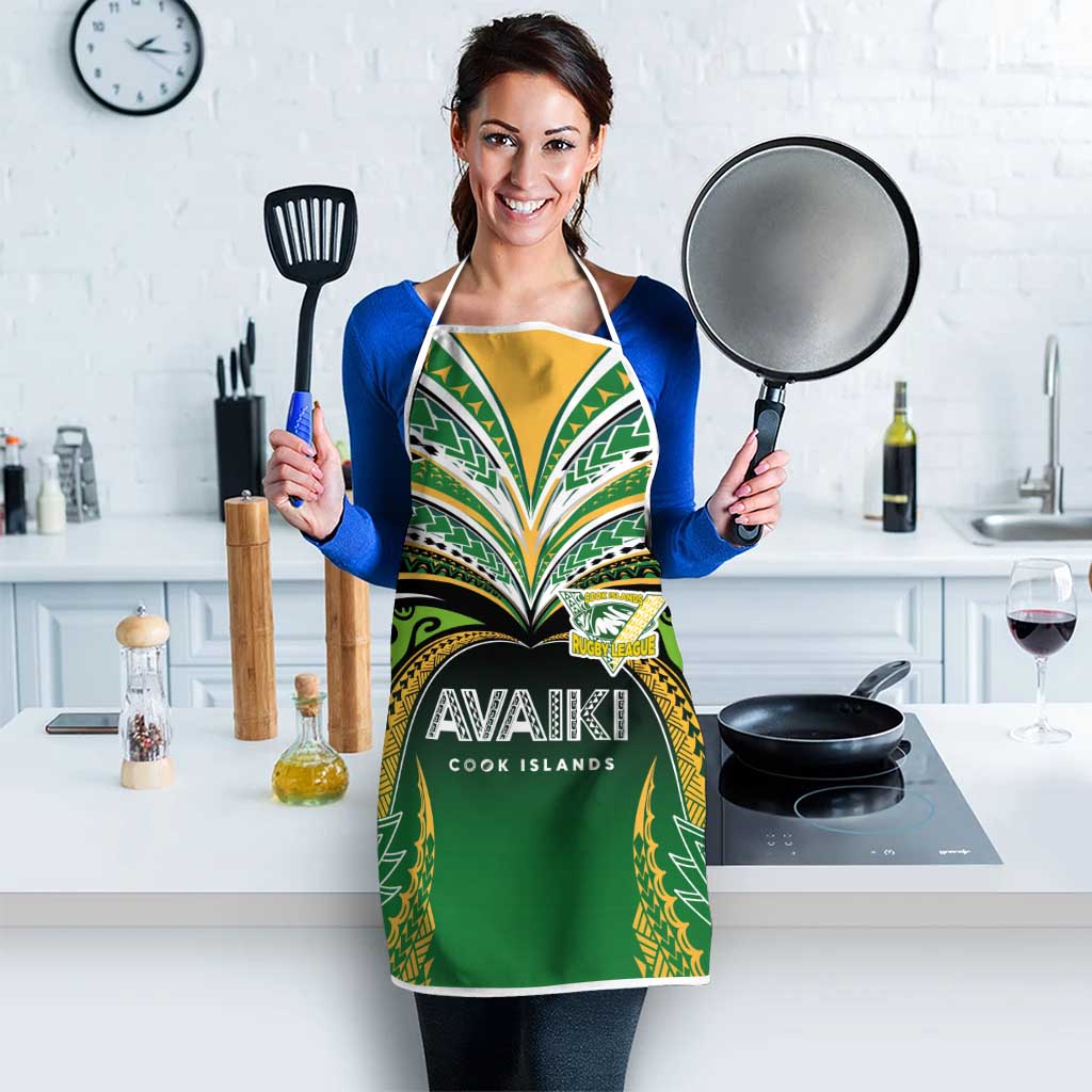 Cook Islands Rugby League Apron Avaiki Tatau Tribal Motifs Black Color - Aussie Hoodie