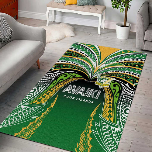 Cook Islands Rugby League Area Rug Avaiki Tatau Tribal Motifs Black Color - Aussie Hoodie