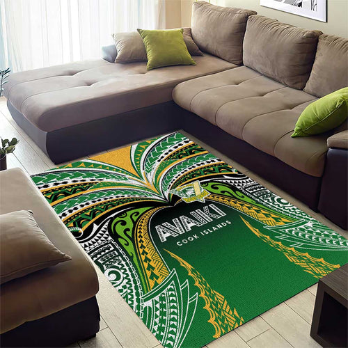 Cook Islands Rugby League Area Rug Avaiki Tatau Tribal Motifs Black Color - Aussie Hoodie
