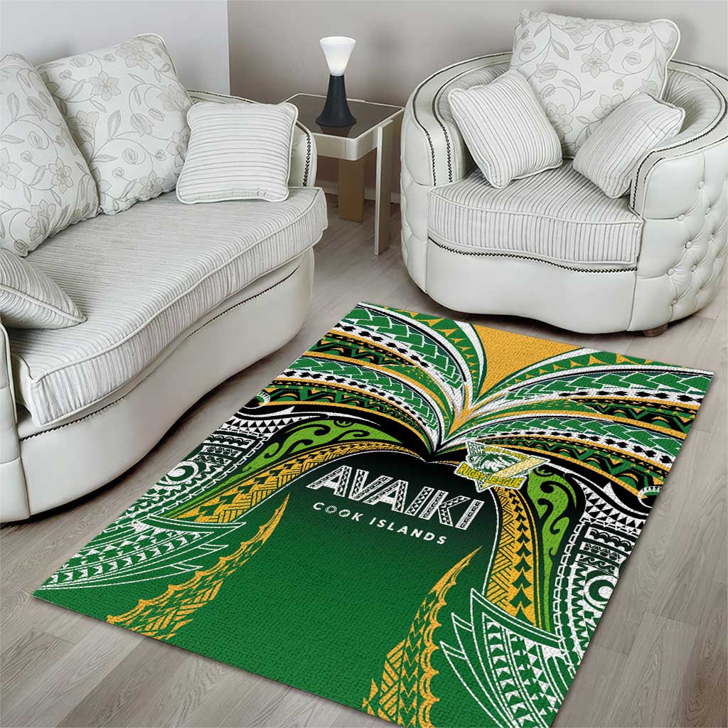 Cook Islands Rugby League Area Rug Avaiki Tatau Tribal Motifs Black Color - Aussie Hoodie