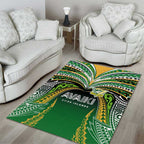 Cook Islands Rugby League Area Rug Avaiki Tatau Tribal Motifs Black Color - Aussie Hoodie
