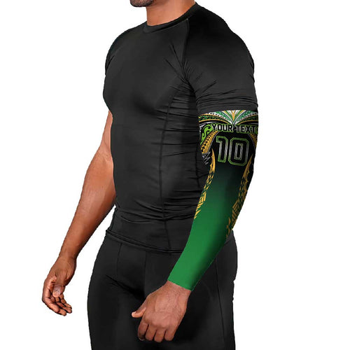 Custom Cook Islands Rugby League Arm Sleeves Avaiki Tatau Tribal Motifs Black Color - Aussie Hoodie