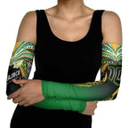 Custom Cook Islands Rugby League Arm Sleeves Avaiki Tatau Tribal Motifs Black Color - Aussie Hoodie