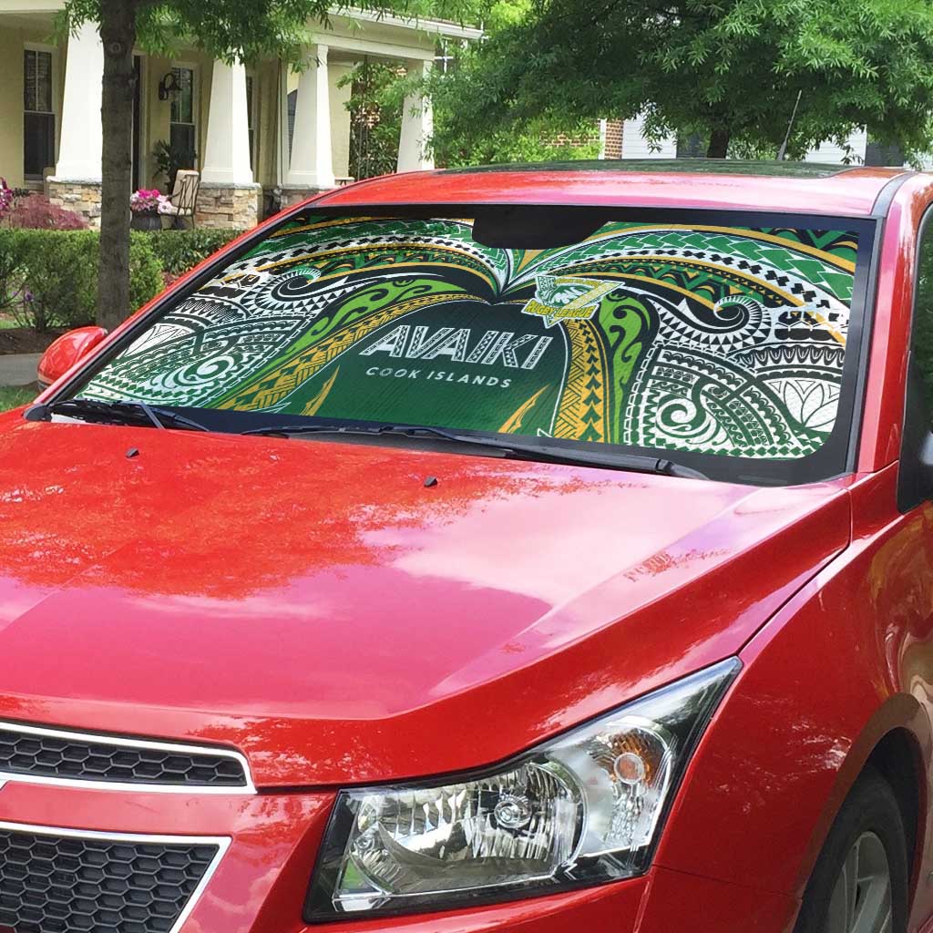 Cook Islands Rugby League Auto Sun Shade Avaiki Tatau Tribal Motifs Black Color - Aussie Hoodie