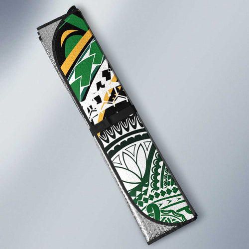 Cook Islands Rugby League Auto Sun Shade Avaiki Tatau Tribal Motifs Black Color - Aussie Hoodie