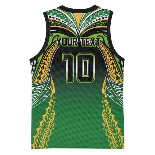 Custom Cook Islands Rugby League Basketball Jersey Avaiki Tatau Tribal Motifs Black Color - Aussie Hoodie