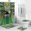 Cook Islands Rugby League Bathroom Set Avaiki Tatau Tribal Motifs Black Color - Aussie Hoodie