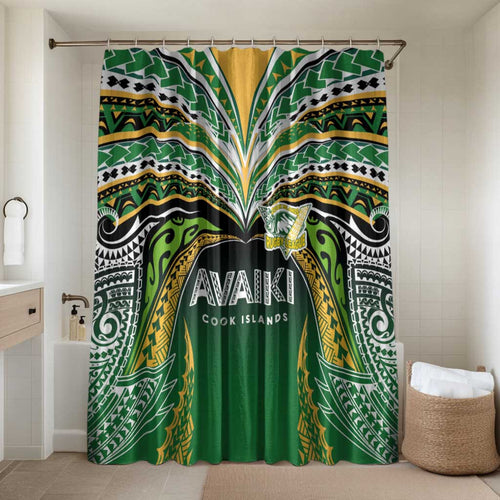 Cook Islands Rugby League Bathroom Set Avaiki Tatau Tribal Motifs Black Color - Aussie Hoodie