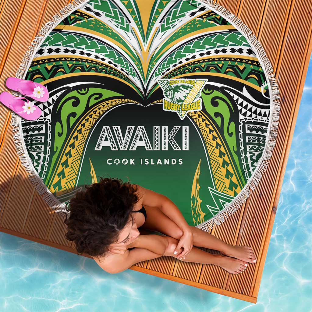 Cook Islands Rugby League Beach Blanket Avaiki Tatau Tribal Motifs Black Color - Aussie Hoodie