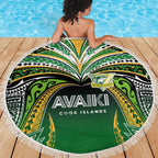 Cook Islands Rugby League Beach Blanket Avaiki Tatau Tribal Motifs Black Color - Aussie Hoodie