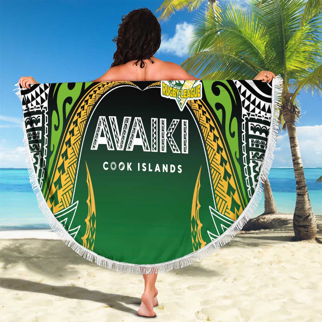 Cook Islands Rugby League Beach Blanket Avaiki Tatau Tribal Motifs Black Color - Aussie Hoodie
