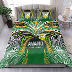 Cook Islands Rugby League Bedding Set Avaiki Tatau Tribal Motifs Black Color - Aussie Hoodie