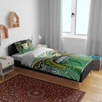 Cook Islands Rugby League Bedding Set Avaiki Tatau Tribal Motifs Black Color - Aussie Hoodie