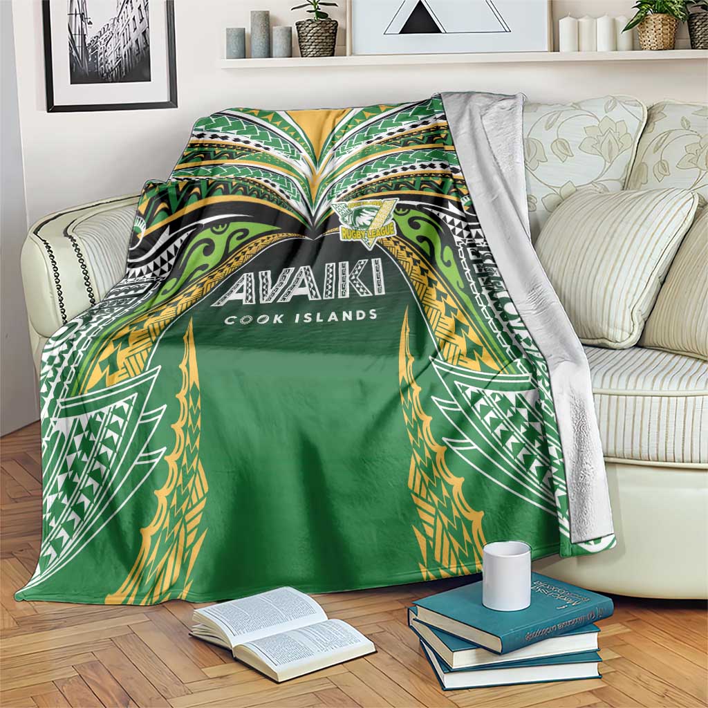 Cook Islands Rugby League Blanket Avaiki Tatau Tribal Motifs Black Color - Aussie Hoodie