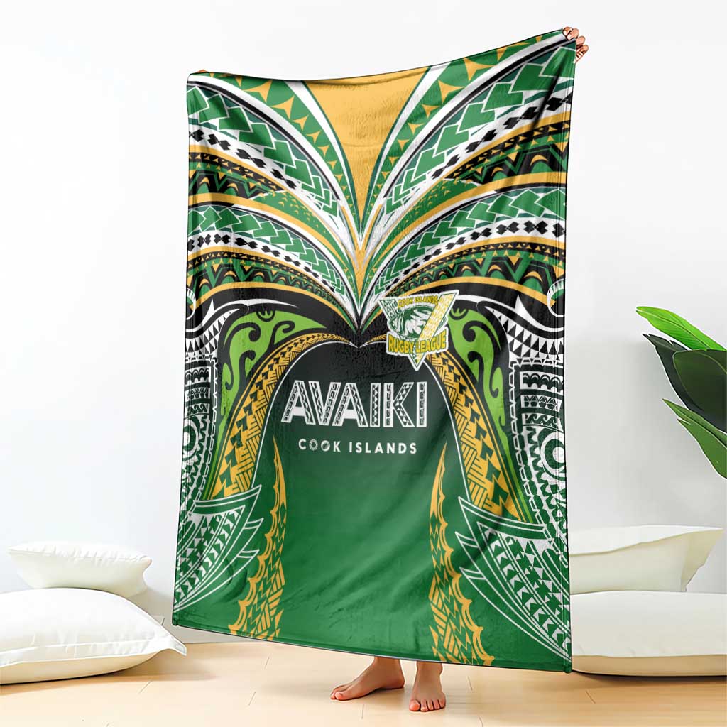 Cook Islands Rugby League Blanket Avaiki Tatau Tribal Motifs Black Color - Aussie Hoodie