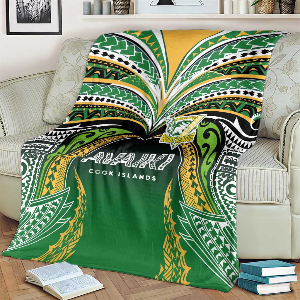 Cook Islands Rugby League Blanket Avaiki Tatau Tribal Motifs Black Color - Aussie Hoodie