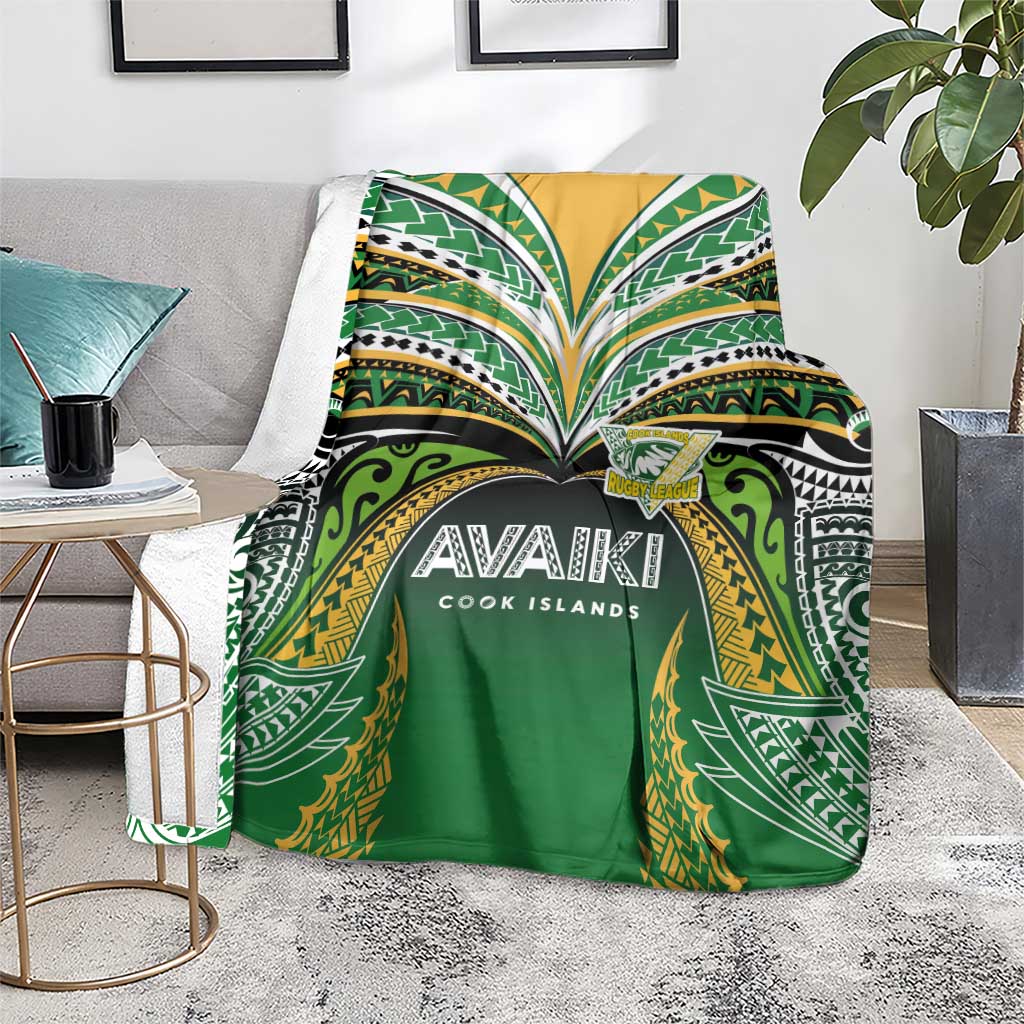 Cook Islands Rugby League Blanket Avaiki Tatau Tribal Motifs Black Color - Aussie Hoodie