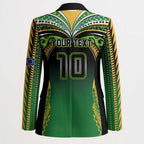 Custom Cook Islands Rugby League Blazer Avaiki Tatau Tribal Motifs Black Color - Aussie Hoodie
