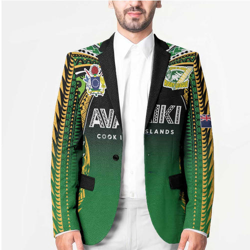 Custom Cook Islands Rugby League Blazer Avaiki Tatau Tribal Motifs Black Color - Aussie Hoodie