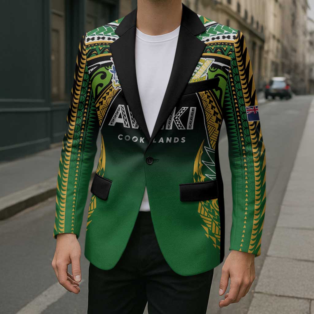 Custom Cook Islands Rugby League Blazer Avaiki Tatau Tribal Motifs Black Color - Aussie Hoodie