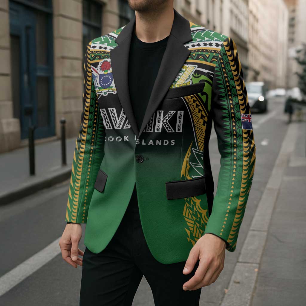 Custom Cook Islands Rugby League Blazer Avaiki Tatau Tribal Motifs Black Color - Aussie Hoodie