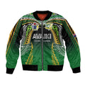 Custom Cook Islands Rugby League Bomber Jacket Avaiki Tatau Tribal Motifs Black Color - Aussie Hoodie