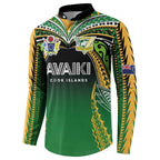 Custom Cook Islands Rugby League Button Sweatshirt Avaiki Tatau Tribal Motifs Black Color - Aussie Hoodie