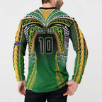 Custom Cook Islands Rugby League Button Sweatshirt Avaiki Tatau Tribal Motifs Black Color - Aussie Hoodie