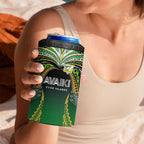 Custom Cook Islands Rugby League 4 in 1 Can Cooler Tumbler Avaiki Tatau Tribal Motifs Black Color - Aussie Hoodie