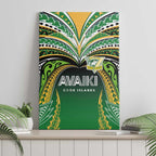 Cook Islands Rugby League Canvas Wall Art Avaiki Tatau Tribal Motifs Black Color - Aussie Hoodie