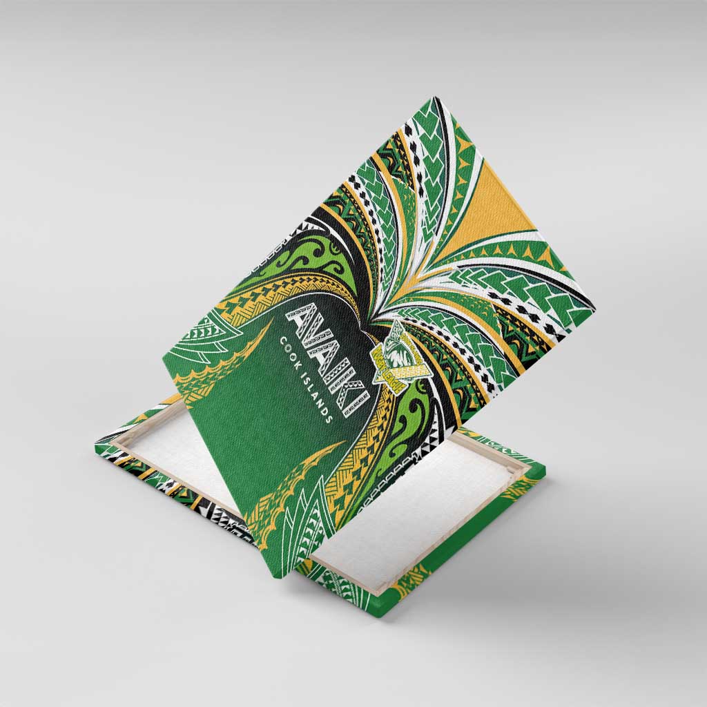 Cook Islands Rugby League Canvas Wall Art Avaiki Tatau Tribal Motifs Black Color - Aussie Hoodie