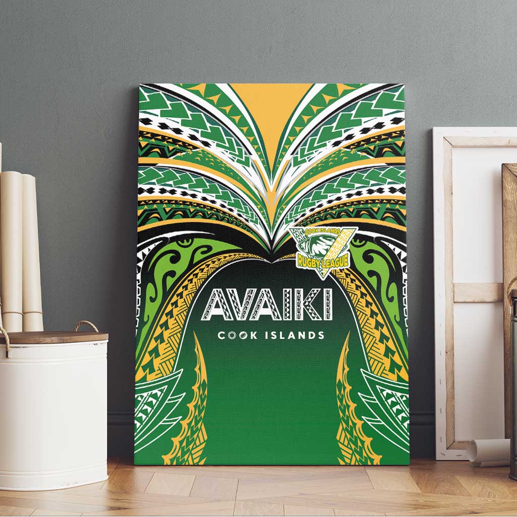 Cook Islands Rugby League Canvas Wall Art Avaiki Tatau Tribal Motifs Black Color - Aussie Hoodie