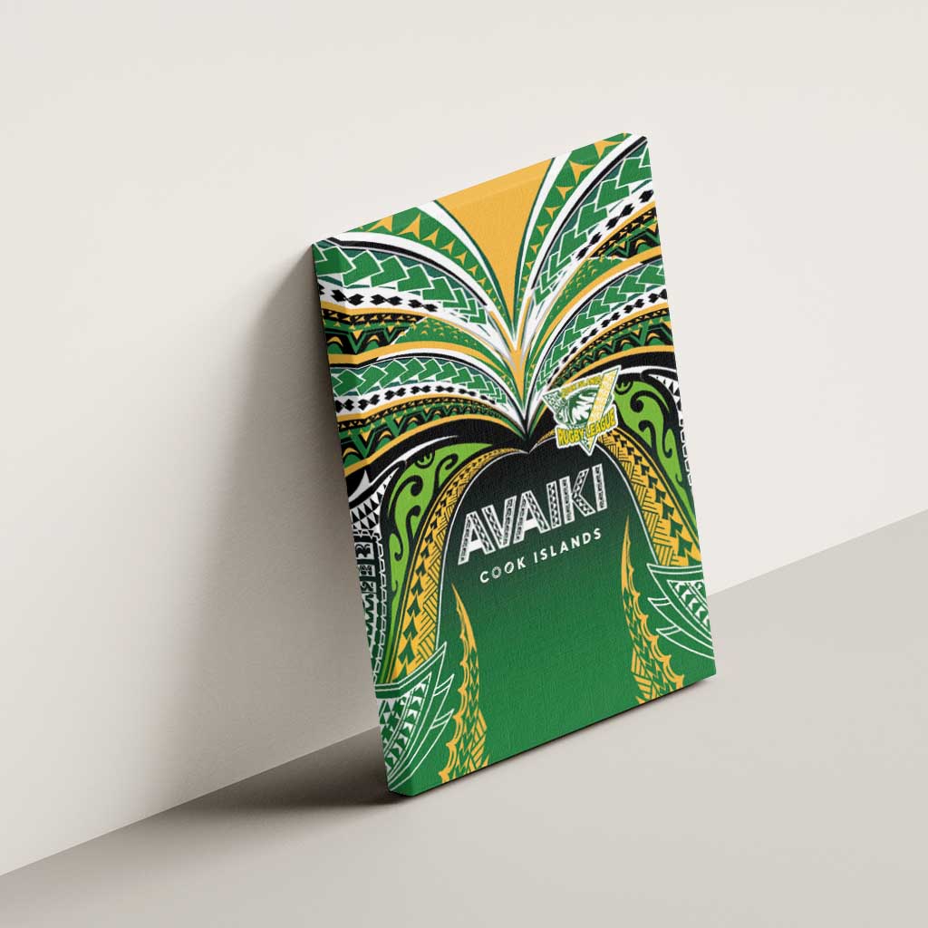 Cook Islands Rugby League Canvas Wall Art Avaiki Tatau Tribal Motifs Black Color - Aussie Hoodie