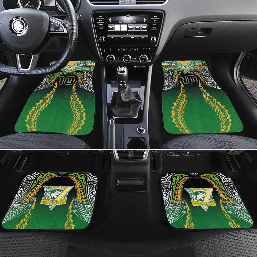 Custom Cook Islands Rugby League Car Mats Avaiki Tatau Tribal Motifs Black Color - Aussie Hoodie