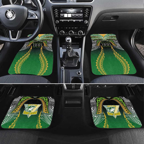 Custom Cook Islands Rugby League Car Mats Avaiki Tatau Tribal Motifs Black Color - Aussie Hoodie