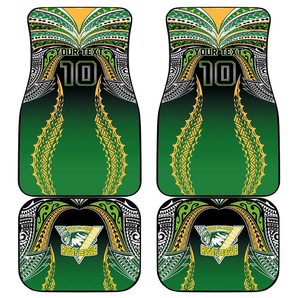 Custom Cook Islands Rugby League Car Mats Avaiki Tatau Tribal Motifs Black Color - Aussie Hoodie