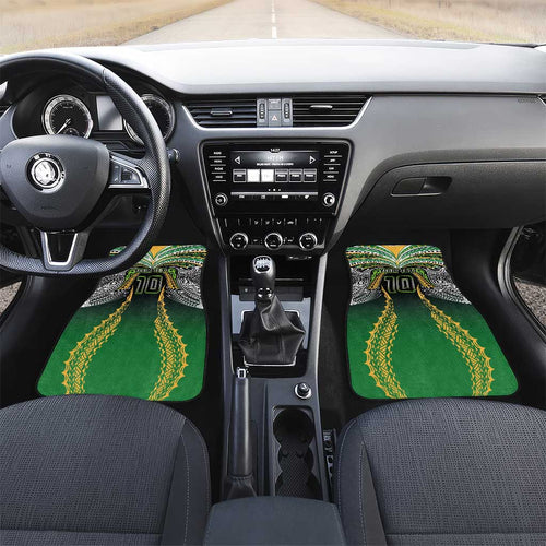 Custom Cook Islands Rugby League Car Mats Avaiki Tatau Tribal Motifs Black Color - Aussie Hoodie