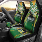 Cook Islands Rugby League Car Seat Cover Avaiki Tatau Tribal Motifs Black Color - Aussie Hoodie