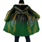 Custom Cook Islands Rugby League Cloak Avaiki Tatau Tribal Motifs Black Color - Aussie Hoodie