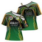 Custom Cook Islands Rugby League Cross Shoulder Shirt Avaiki Tatau Tribal Motifs Black Color - Aussie Hoodie