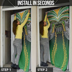 Custom Cook Islands Rugby League Door Cover Avaiki Tatau Tribal Motifs Black Color - Aussie Hoodie