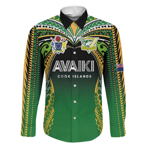 Custom Cook Islands Rugby League Family Matching Long Sleeve Bodycon Dress and Hawaiian Shirt Avaiki Tatau Tribal Motifs Black Color - Aussie Hoodie
