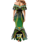 Custom Cook Islands Rugby League Family Matching Mermaid Dress and Hawaiian Shirt Avaiki Tatau Tribal Motifs Black Color - Aussie Hoodie