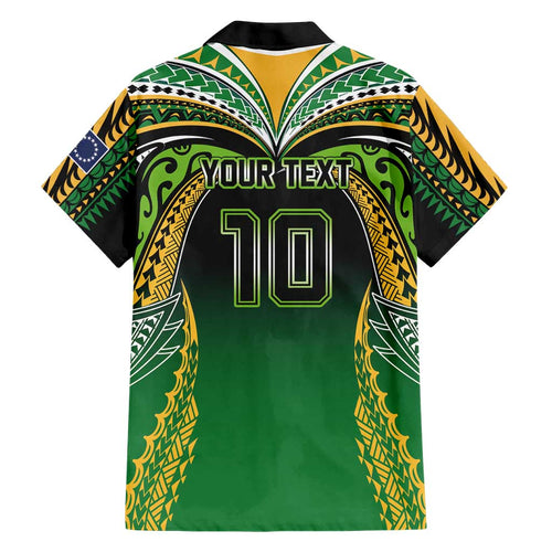 Custom Cook Islands Rugby League Family Matching Puletasi and Hawaiian Shirt Avaiki Tatau Tribal Motifs Black Color - Aussie Hoodie