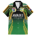 Custom Cook Islands Rugby League Family Matching Summer Maxi Dress and Hawaiian Shirt Avaiki Tatau Tribal Motifs Black Color - Aussie Hoodie