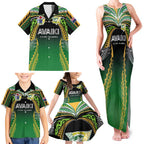 Custom Cook Islands Rugby League Family Matching Tank Maxi Dress and Hawaiian Shirt Avaiki Tatau Tribal Motifs Black Color - Aussie Hoodie